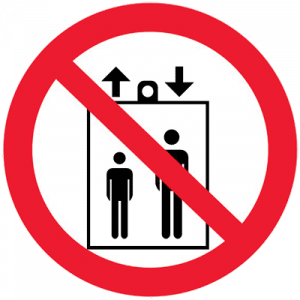 Р34 "Запрещается пользоваться лифтом для подъема людей" 